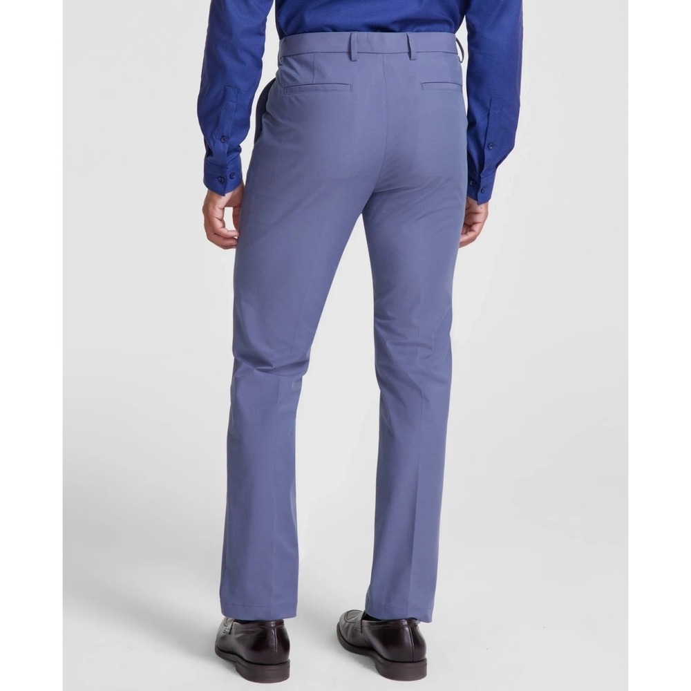 Michael Kors Mens Classic fit Dress Pants 38W 34L Ash Blue Solid Stretch